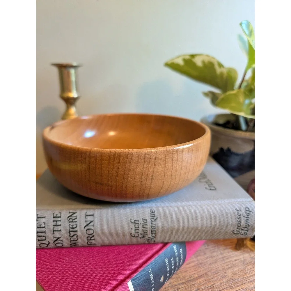 Vintage MCM Hand Turned Solid Myrtlewood Bowl 6